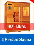 sauna 3 PERSON FAR INFRARED SAUNA NO LIGHT THERAPY | WOODEN FRAME DOOR