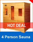 sauna 4 PERSON STRAIGHT FAR INFRARED SAUNA NO LIGHT THERAPY | WOODEN FRAME DOOR