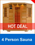 sauna 4 PERSON CORNER FAR INFRARED SAUNA NO LIGHT THERAPY | WOODEN FRAME DOOR